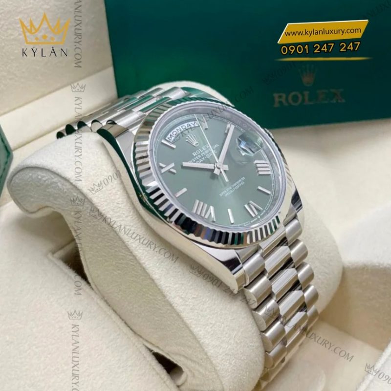 Đồng hồ Rolex Day Date 40 mặt số xanh olive 228239-0033