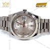 Đồng hồ Rolex Day Date 41 mặt số bạc cọc kim cương 218239-0006