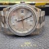 Đồng hồ Rolex Day Date 41 vàng trắng custom vành kim vuông 218239-0006