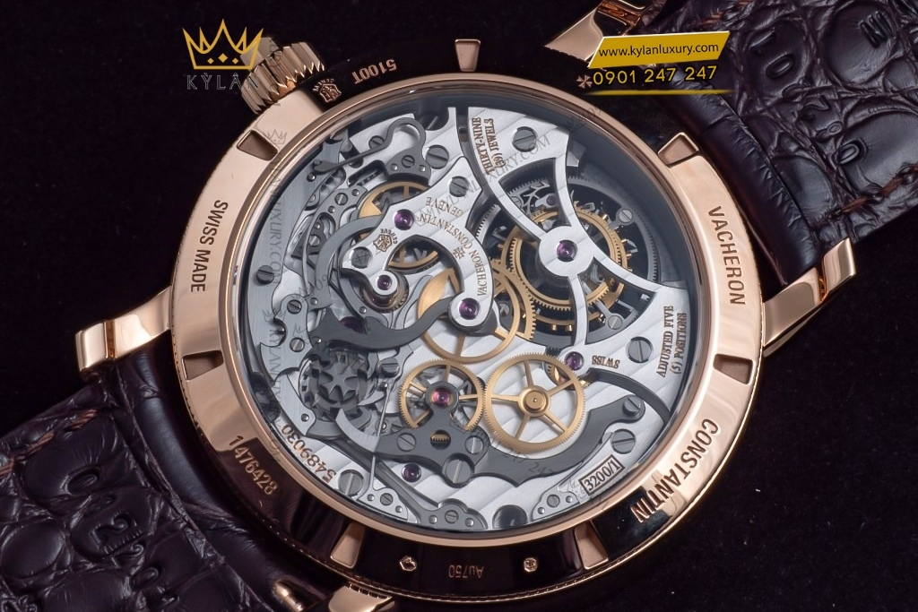 Kỳ Lân Luxury vacheron constantin tourbillon chronograph 5100t 000r b623 4 Đồng hồ Vacheron Constantin Tourbillon Chronograph vàng hồng