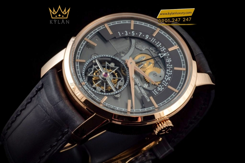 Kỳ Lân Luxury vacheron constantin traditionnelle 6010t 000r b638 4 Đồng hồ Vacheron Constantin Traditionnelle Tourbillon vàng hồng lộ cơ