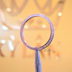 Vành bezel Rolex vàng hồng đính kim tròn 40mm