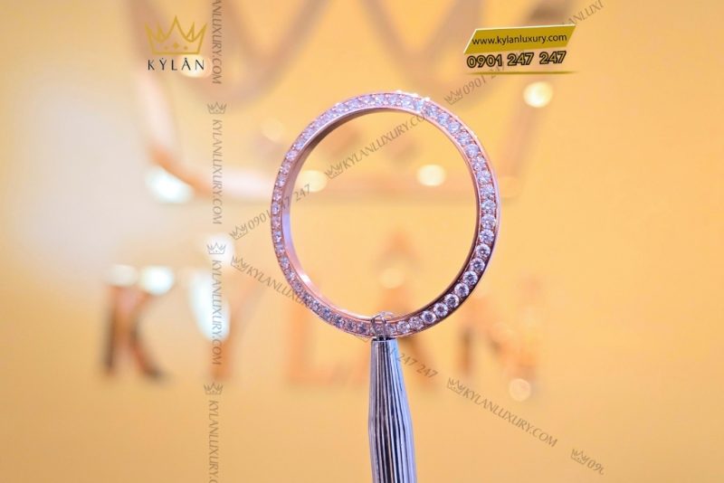 Vành bezel Rolex vàng hồng đính kim tròn 40mm