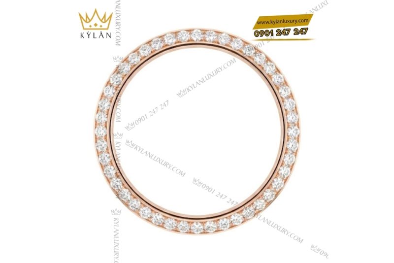Vành bezel Rolex vàng hồng đính kim tròn 40mm