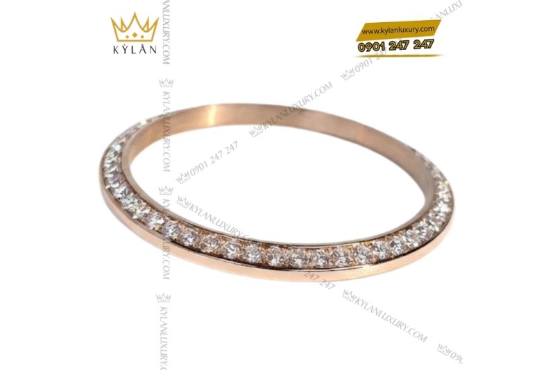 Vành bezel Rolex vàng hồng đính kim tròn 40mm
