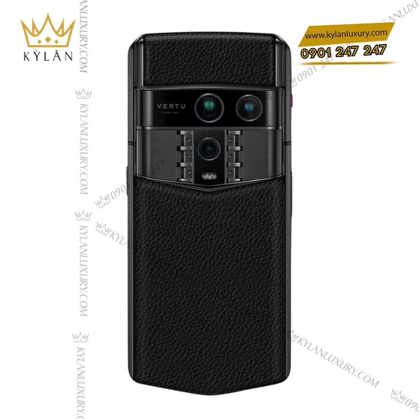 Kỳ Lân Luxury vertu agent q grained calfskin da be den 2 Điện thoại Vertu Agent Q Grained Calfskin - bản da bê đen