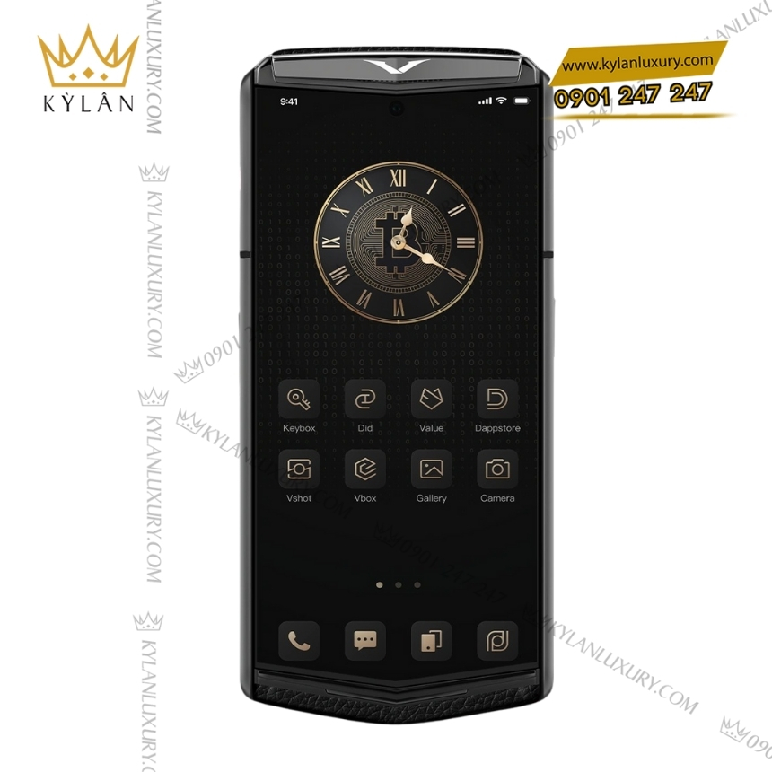 Kỳ Lân Luxury vertu agent q grained calfskin da be den 3 Điện thoại Vertu Agent Q Grained Calfskin - bản da bê đen