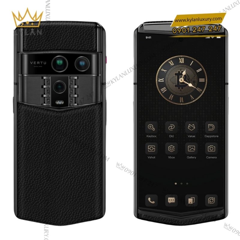 Điện thoại Vertu Agent Q Grained Calfskin - bản da bê đen