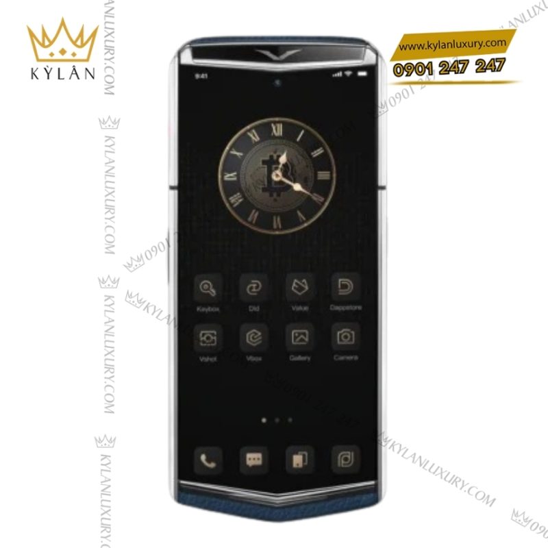 Điện thoại Vertu Agent Q Grained Calfskin - Bản da bê xanh navy