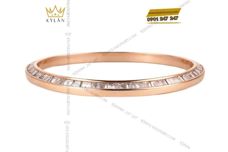 Vành bezel vàng hồng đính kim cương vuông