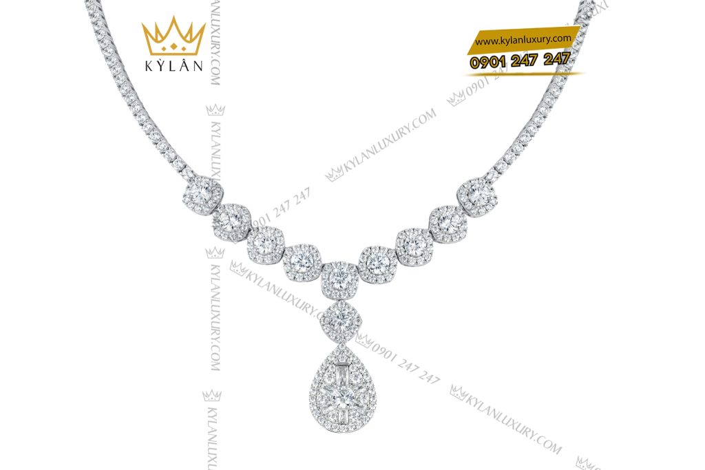 Dây chuyền vàng Au750 đính full kim cương