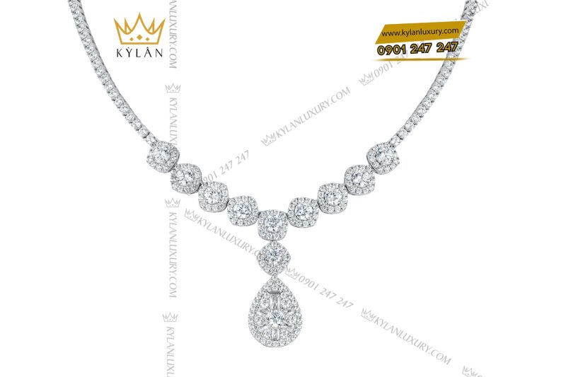 Dây chuyền vàng Au750 đính full kim cương