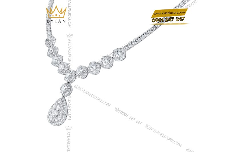 Dây chuyền vàng Au750 đính full kim cương