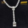 Dây chuyền vàng trắng Au750 đính full kim cương