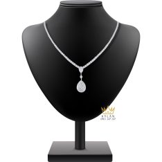 Dây chuyền vàng trắng Au750 đính kim cương