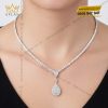 Dây chuyền vàng trắng Au750 đính kim cương