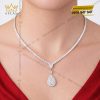 Dây chuyền vàng trắng Au750 đính kim cương