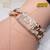 Lắc tay CN vàng hồng Au750 đính kim cương