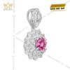 Mặt dây chuyền vàng trắng Au750 đính kim cương và sapphire hồng