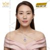 Mặt dây chuyền vàng trắng Au750 đính kim cương và sapphire hồng