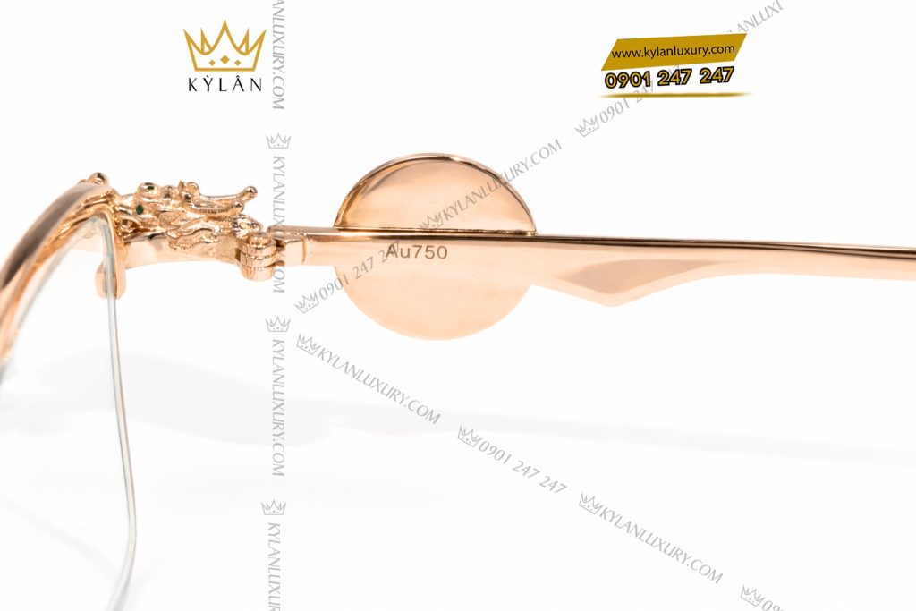 Kỳ Lân Luxury Mat kinh LDH vang hong Au750 dinh kim cuong va logo vang 5 Mắt kính LDH vàng hồng Au750 đính kim cương và logo vàng