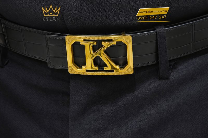 Mặt thắt lưng chữ K vàng Au750