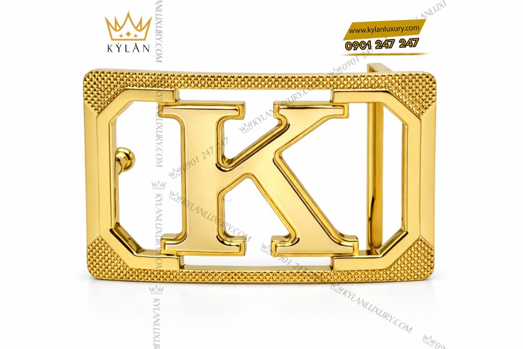 Mặt thắt lưng chữ K vàng Au750
