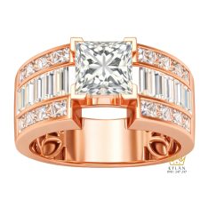 Nhẫn nam vàng hồng Au750 đính kim cương