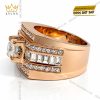Nhẫn nam vàng hồng Au750 đính kim cương