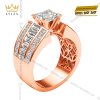 Nhẫn nam vàng hồng Au750 đính kim cương