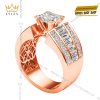 Nhẫn nam vàng hồng Au750 đính kim cương