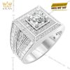 Nhẫn nam vàng trắng Au750 đính kim cương
