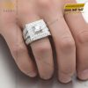 Nhẫn nam vàng trắng Au750 đính kim cương