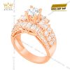 Nhẫn nữ vàng hồng Au750 đính kim cương
