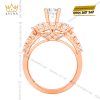 Nhẫn nữ vàng hồng Au750 đính kim cương