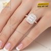 Nhẫn nữ vàng hồng Au750 đính kim cương