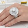Nhẫn nữ vàng trắng Au750 đính kim cương