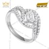 Nhẫn nữ vàng trắng Au750 đính kim cương