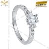 Nhẫn nữ vàng trắng Au750 đính kim cương