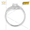 Nhẫn nữ vàng trắng Au750 đính kim cương