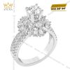 Nhẫn nữ vàng trắng Au750 đính kim cương