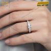 Nhẫn nữ vàng trắng Au750 đính kim cương