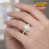Nhẫn nữ vàng trắng Au750 đính kim cương