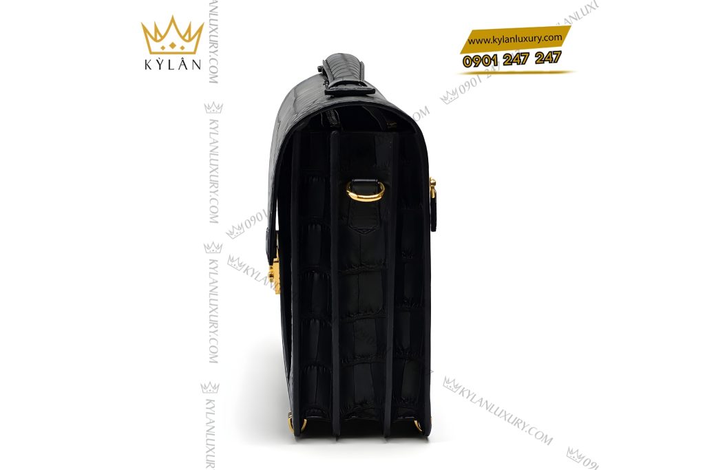 Túi Clutch da cá Alligator black