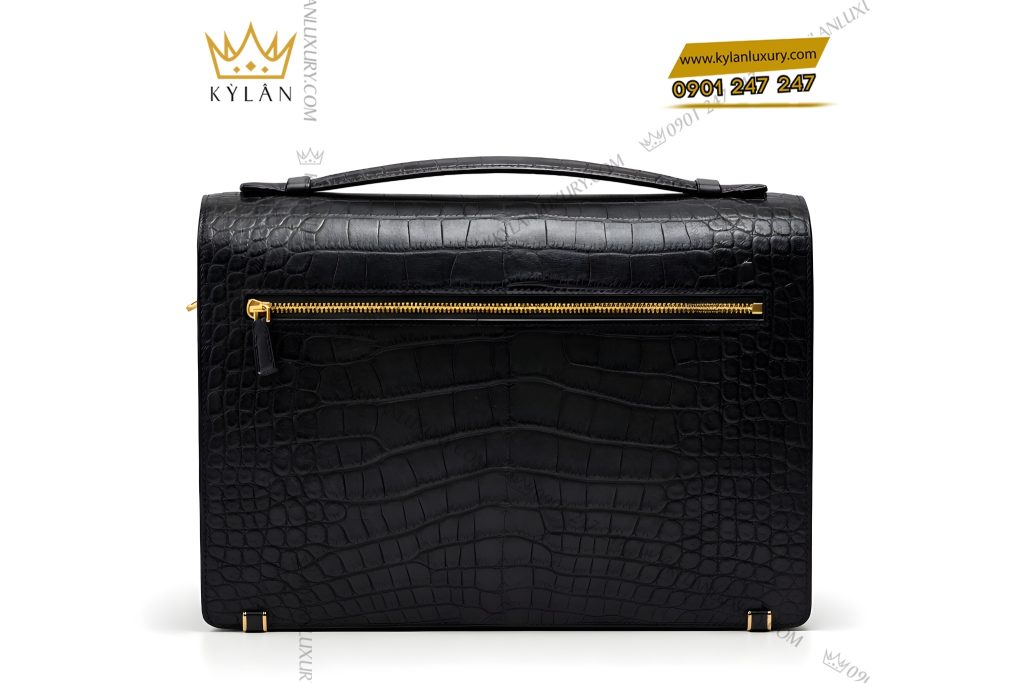 Túi Clutch da cá Alligator black