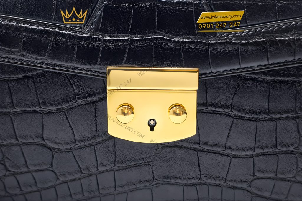 Kỳ Lân Luxury Tui Clutch da ca Alligator black 8 Túi Clutch da cá Alligator black