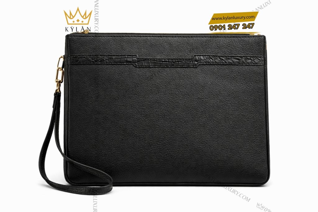 Túi xách da bê mix da cá Alligator khóa vân tay