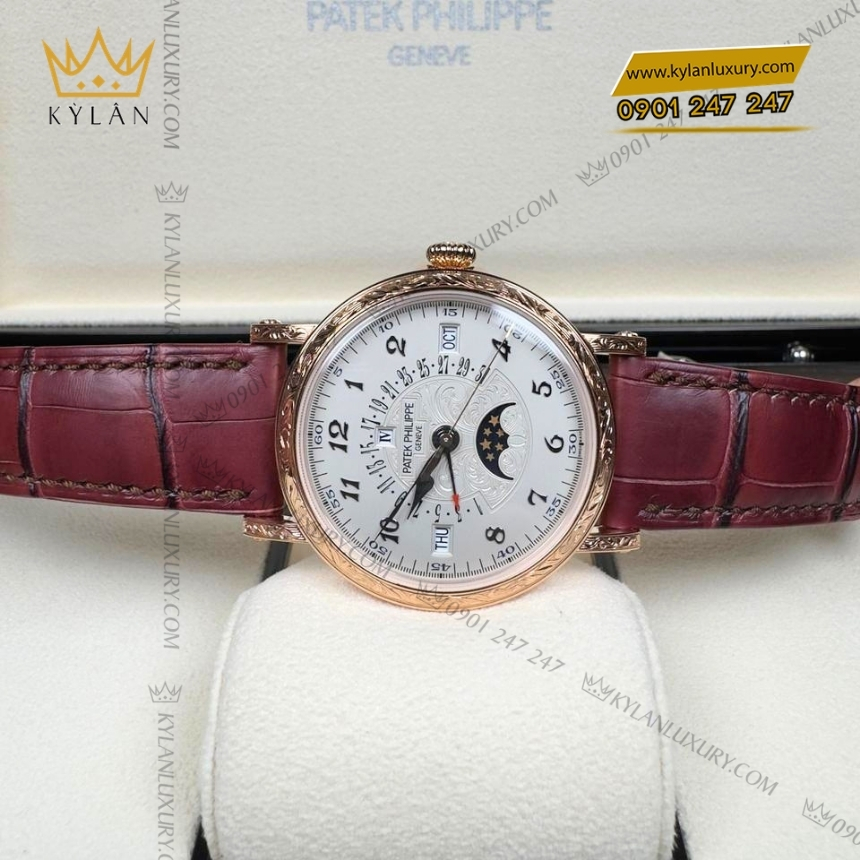Kỳ Lân Luxury dong ho patek philippe grand complications vang hong cham khac 5160 500r 001 12 Đồng hồ Patek Philippe Grand Complications vàng hồng chạm khắc 5160/500R-001