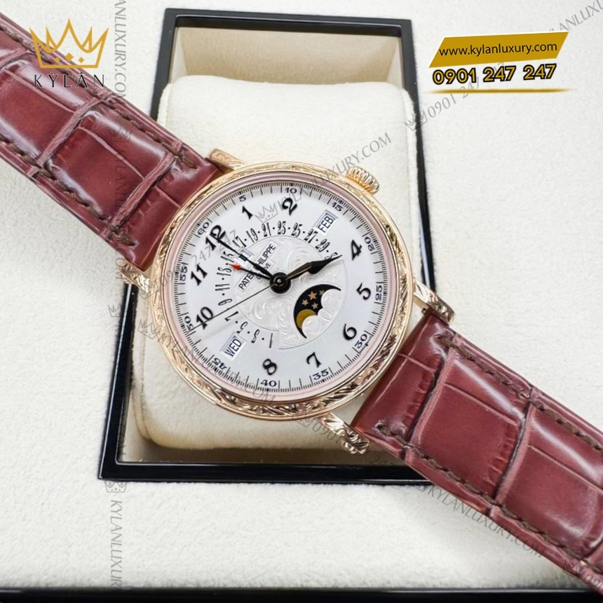 Kỳ Lân Luxury dong ho patek philippe grand complications vang hong cham khac 5160 500r 001 4 Đồng hồ Patek Philippe Grand Complications vàng hồng chạm khắc 5160/500R-001