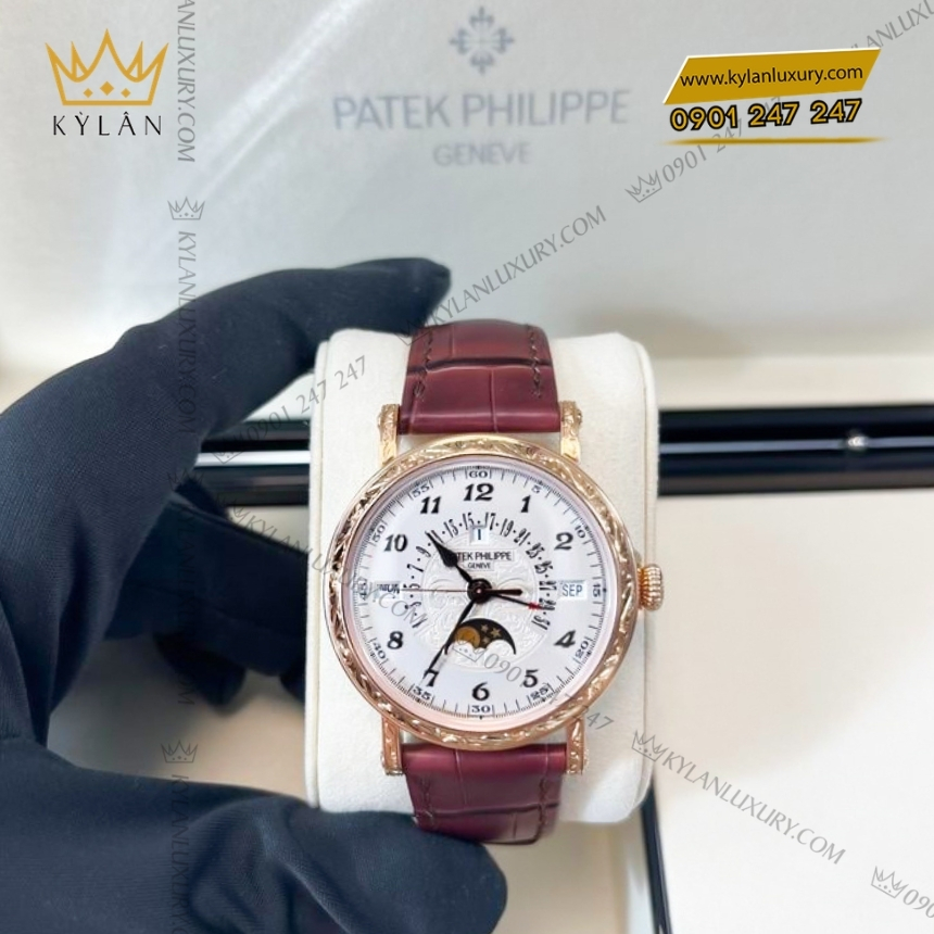 Kỳ Lân Luxury dong ho patek philippe grand complications vang hong cham khac 5160 500r 001 8 Đồng hồ Patek Philippe Grand Complications vàng hồng chạm khắc 5160/500R-001